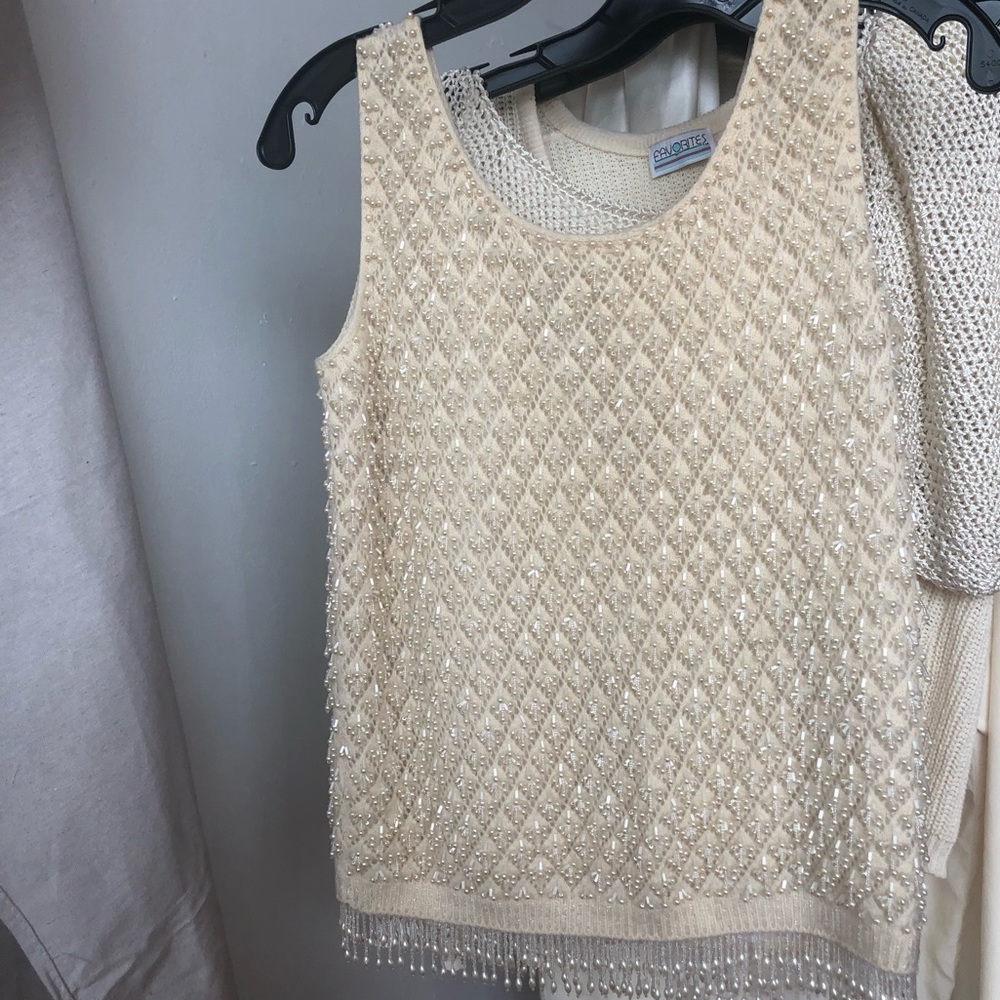Vintage 1960s beaded tank small